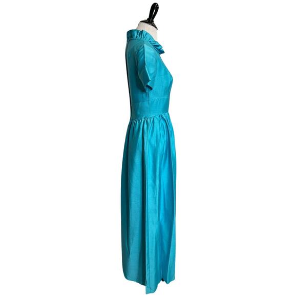 Vintage 1960s Cerulean Blue Emma Domb Gown Romantic Regency Inspired Size 7 - Picture 6 of 6